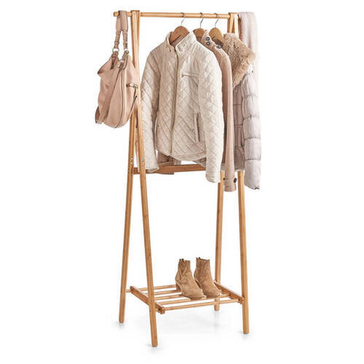 Kleiderständer Bambus BxHxT: 73,5x44,5x159 cm - Naturfarben, Basics, Holz (73,5/44,5/159cm) - Zeller Present