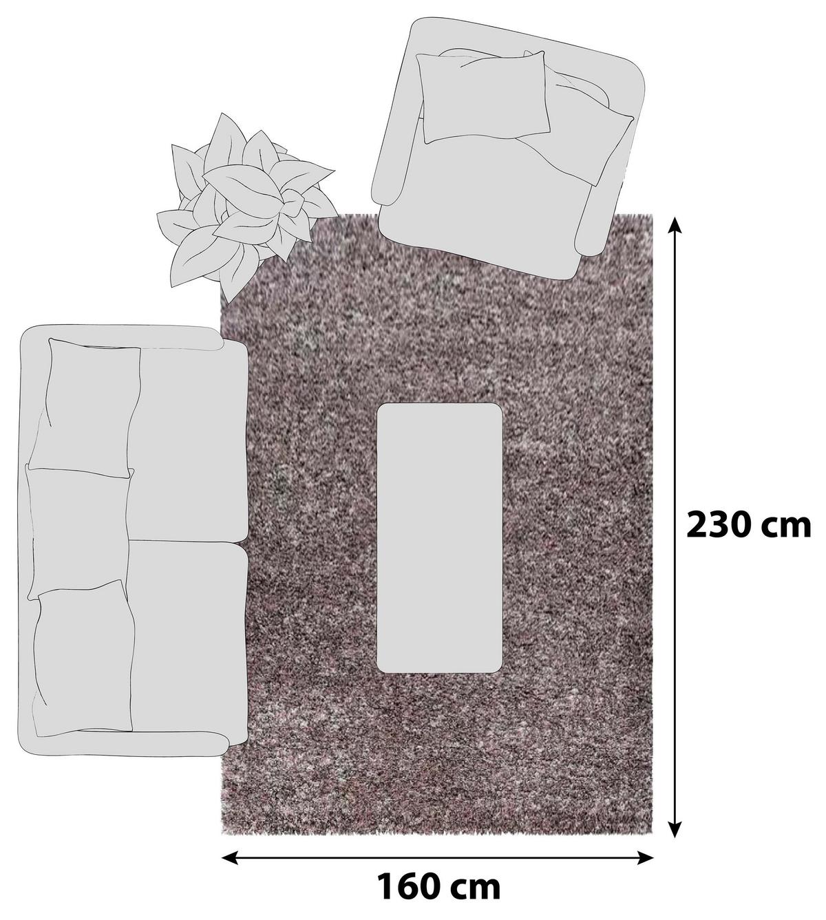 Hochflor Teppich Rosa Enjoy 160x230 Cm - Rosa, KONVENTIONELL, Textil (160/230cm)