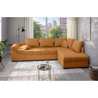 Eckschlafsofa Alvito Goldfarben S: 298x202cm - Goldfarben/Schwarz, MODERN, Textil (298/202cm) - MID.YOU