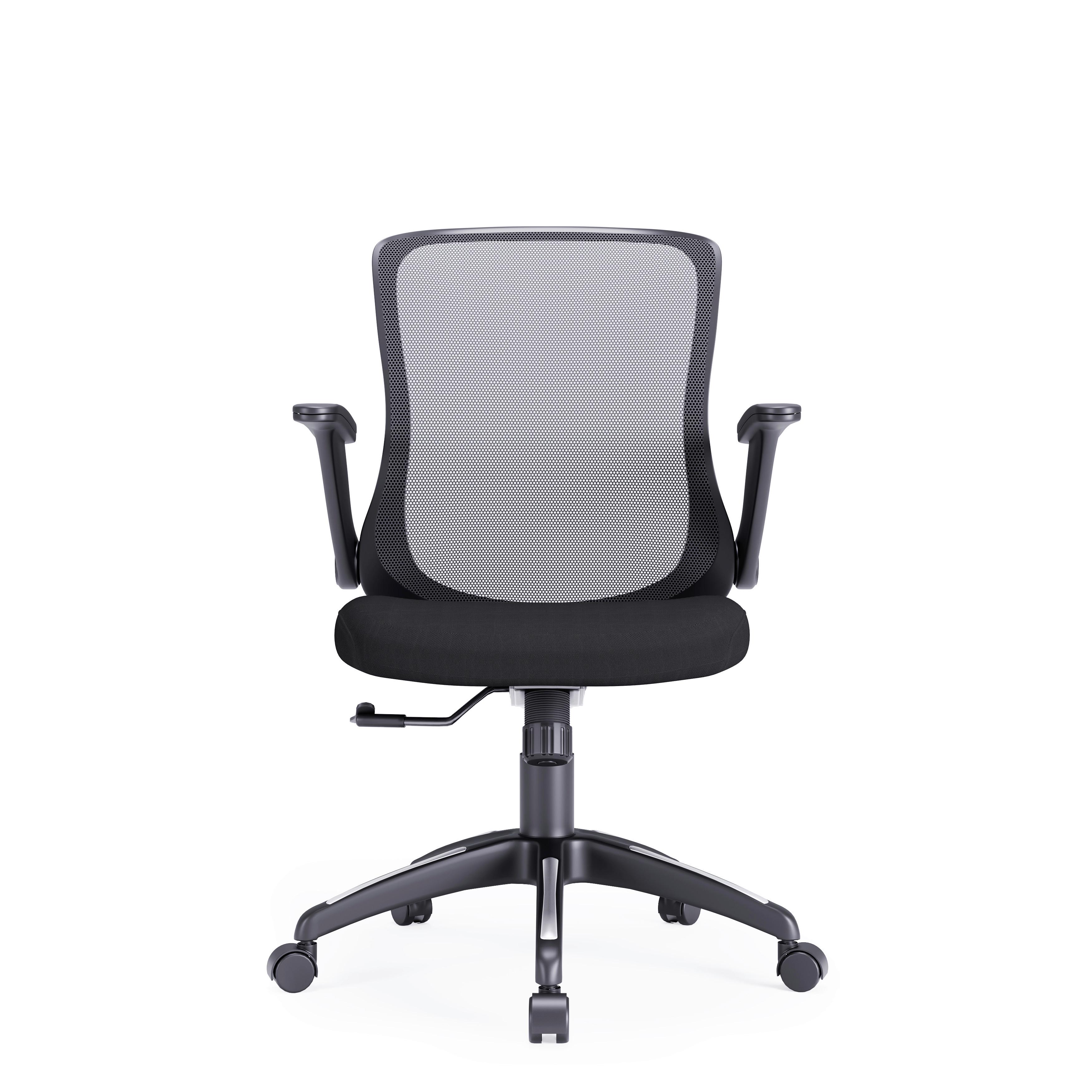 Drehstuhl Toronto Schwarz B: 65 cm - Silberfarben/Schwarz, Design, Kunststoff/Textil (65/108/65cm) - MID.YOU