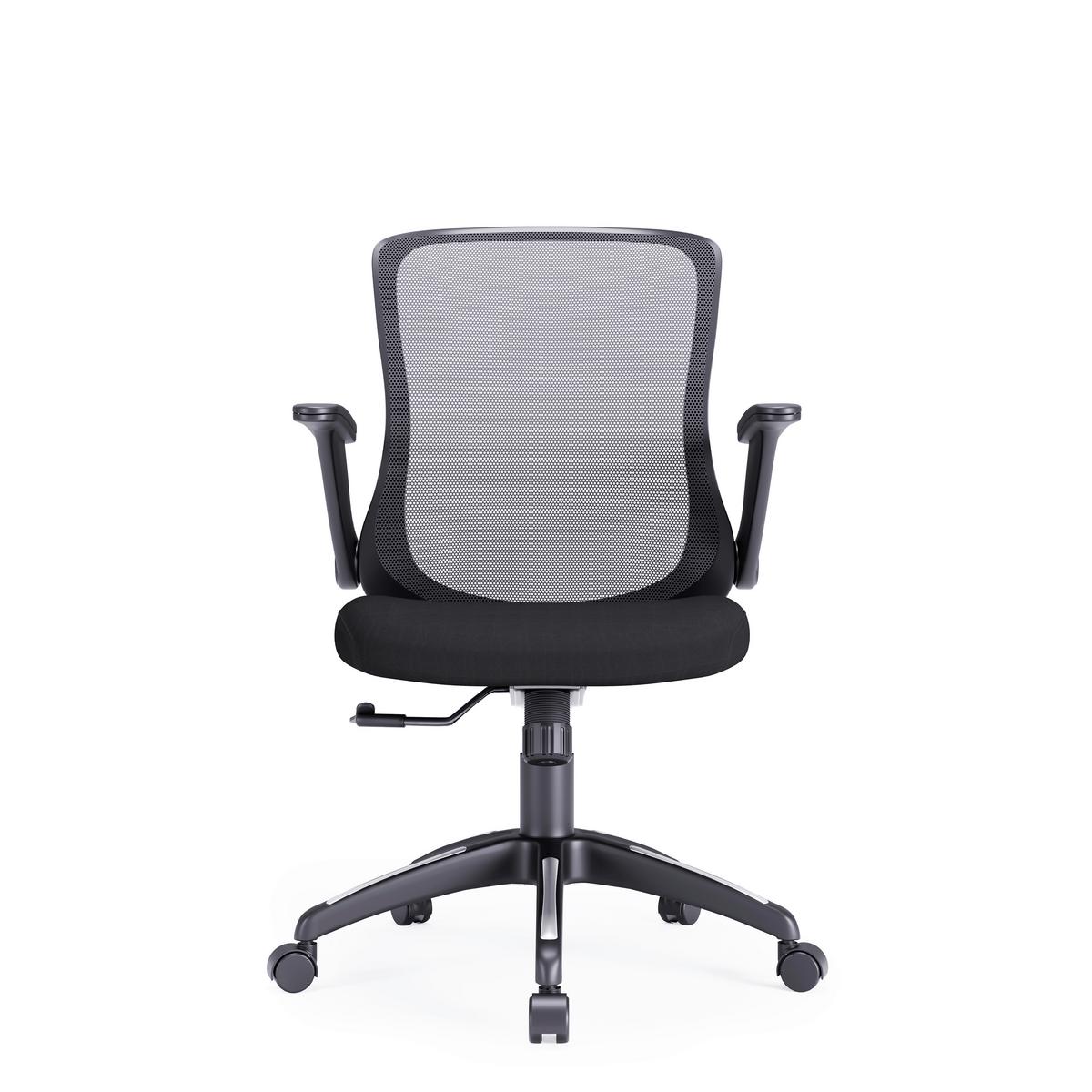Drehstuhl Toronto Schwarz B: 65 cm - Silberfarben/Schwarz, Design, Kunststoff/Textil (65/108/65cm) - MID.YOU