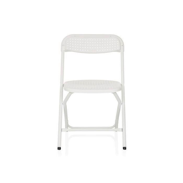 Klappstuhl Tudela XXL Pro W Weiß B: 51 cm - Weiß, MODERN, Kunststoff/Metall (51/80/52cm) - MID.YOU