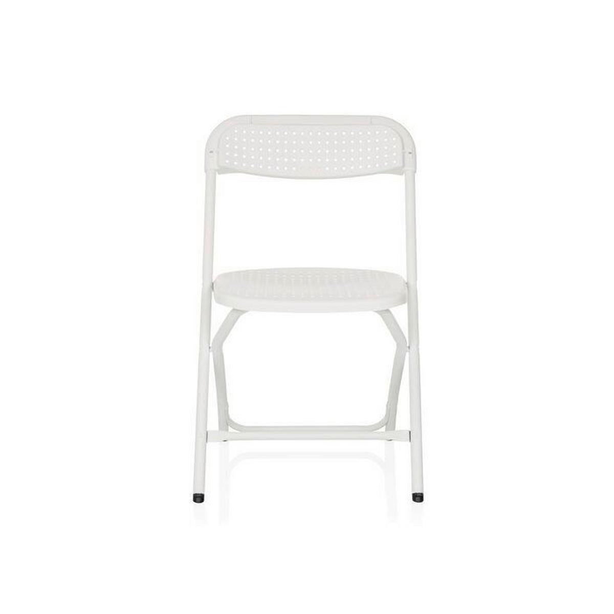 Klappstuhl Tudela Xxl Pro W Weiß B: 51 Cm - Weiß, MODERN, Kunststoff/Metall (51/80/52cm) - MID.YOU