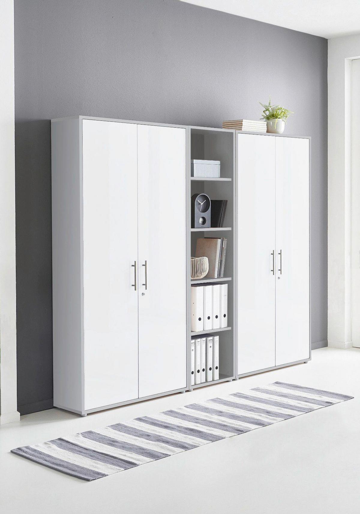 Büro Office Edition Grau, Weiß - Weiß/Grau, MODERN, Holzwerkstoff/Metall - MID.YOU