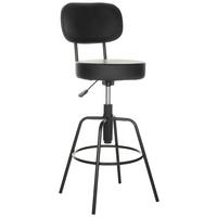 Barhocker Disc High - Schwarz, Basics, Leder/Metall (43/103-113/43cm) - MID.YOU