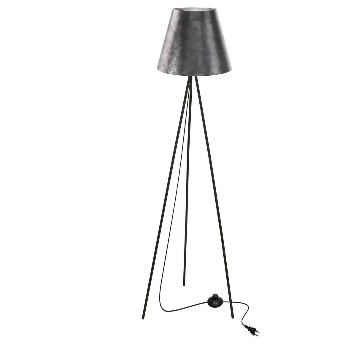 Stehleuchte 51-42576 Platino - Silberfarben/Schwarz, KONVENTIONELL, Kunststoff/Metall (48/48/150cm)