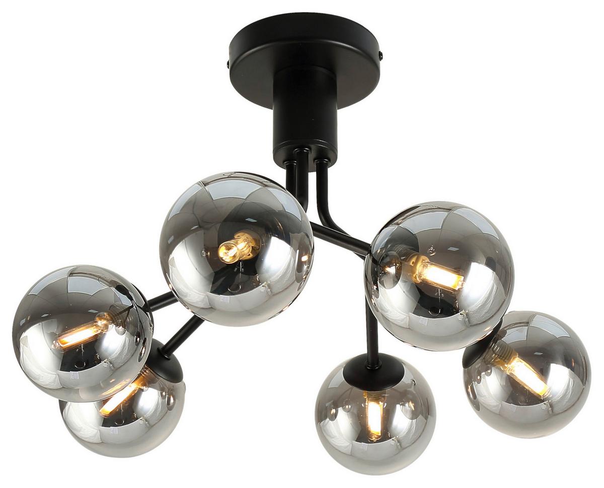 STROPNÉ SVIETIDLO OVO - čierna, Modern, kov/sklo (46/30cm) - Mömax