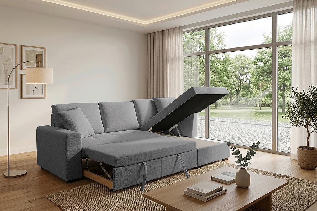 Ecksofa Lukas Grau S: 239x158 Cm - Grau, Trend, Textil (239/158cm)