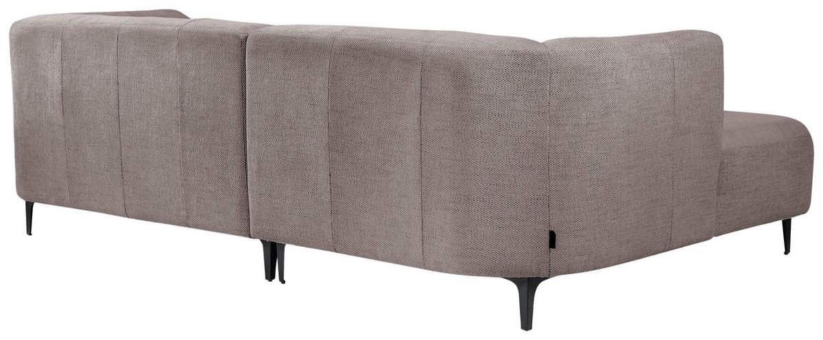 Ecksofa Lou Taupe/schwarz, 158 Cm - Taupe/Schwarz, Design, Textil (158/247cm) - MID.YOU