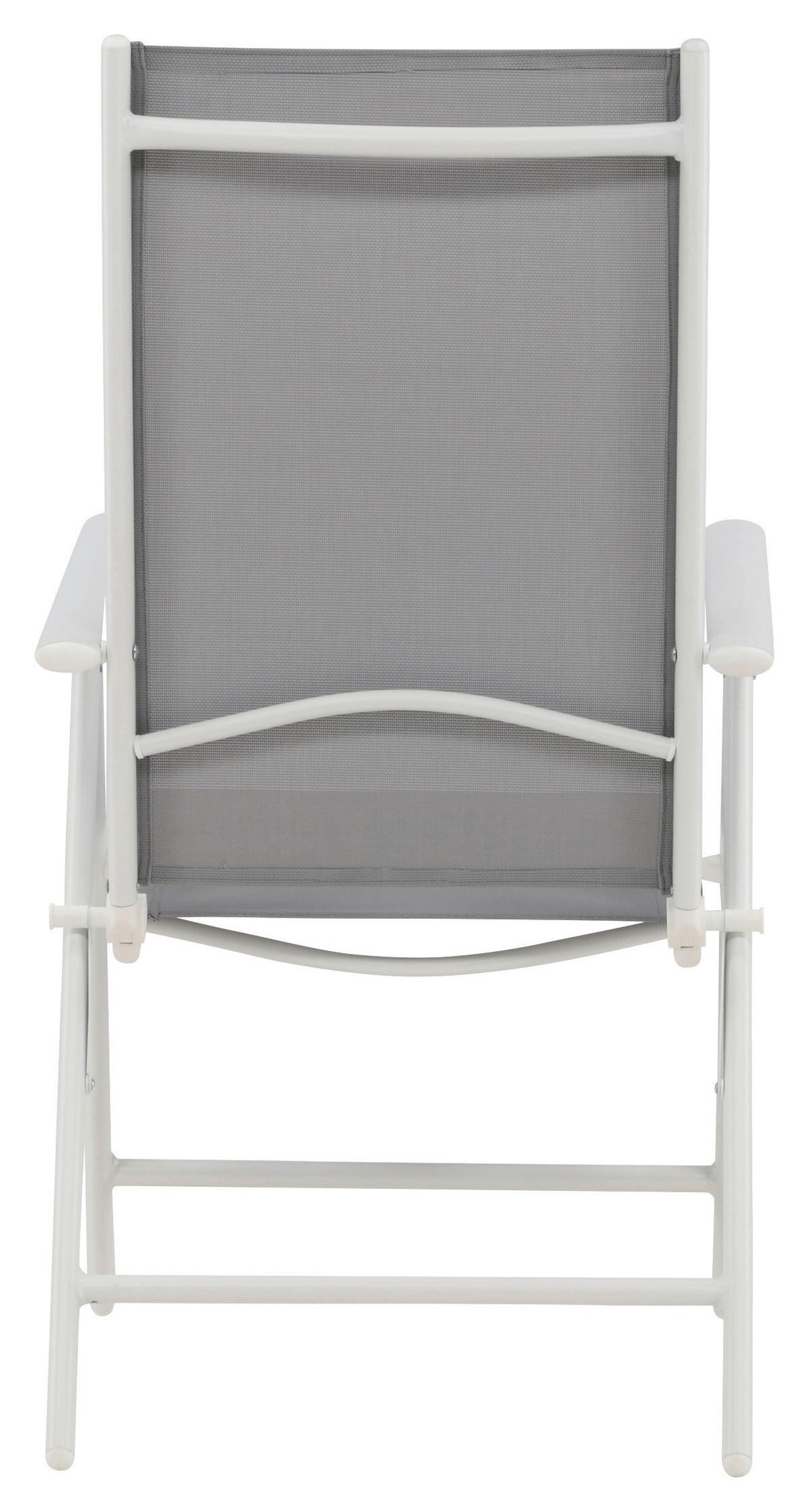Gartensessel-set 2-tlg. Break Metall/textil - Weiß/Grau, KONVENTIONELL, Textil/Metall (55/108/62cm) - Gardenson