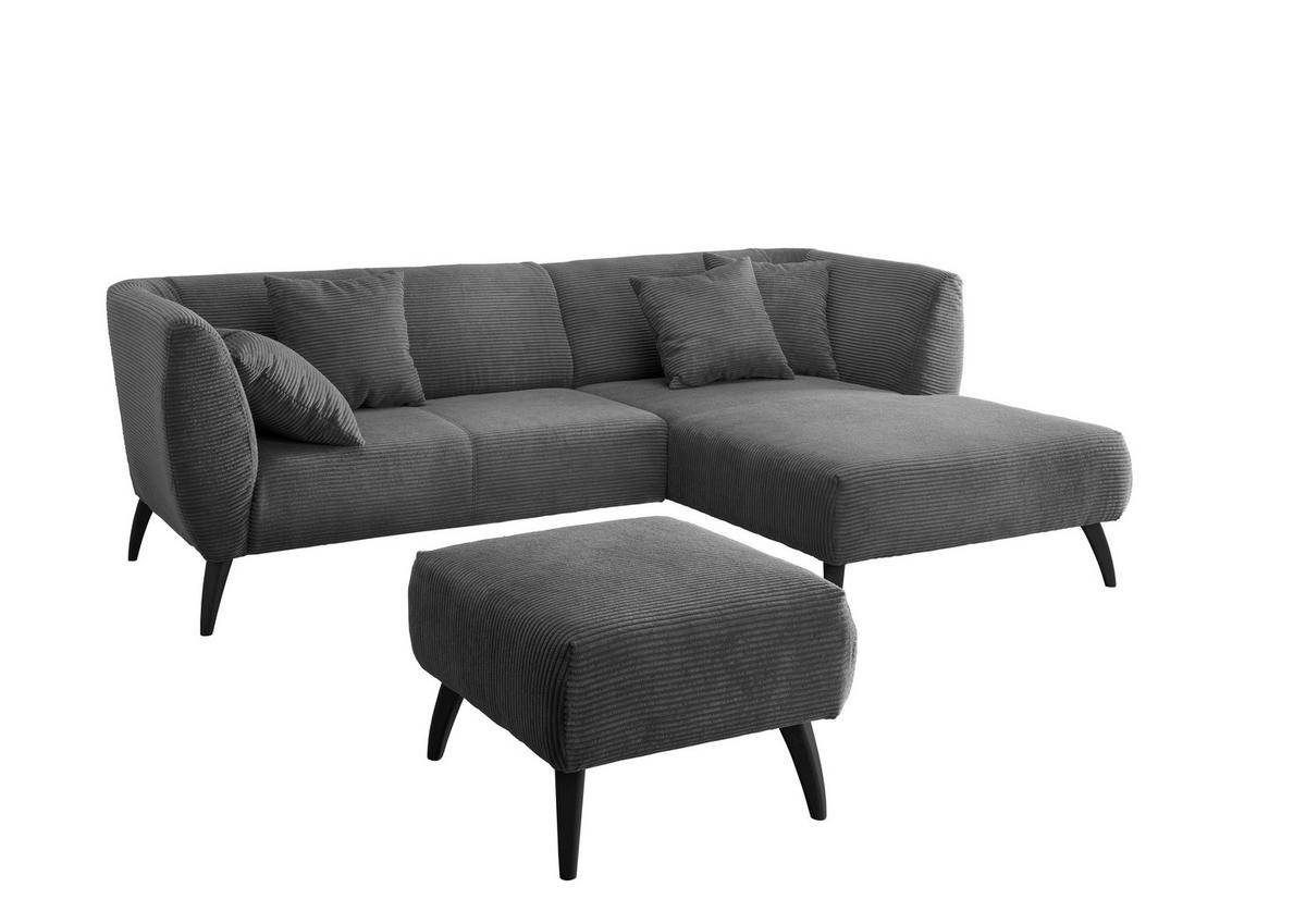 Ecksofa Colori Grau S: 264/160 cm - Schwarz/Grau, MODERN, Holz/Textil (264/160cm) - MID.YOU