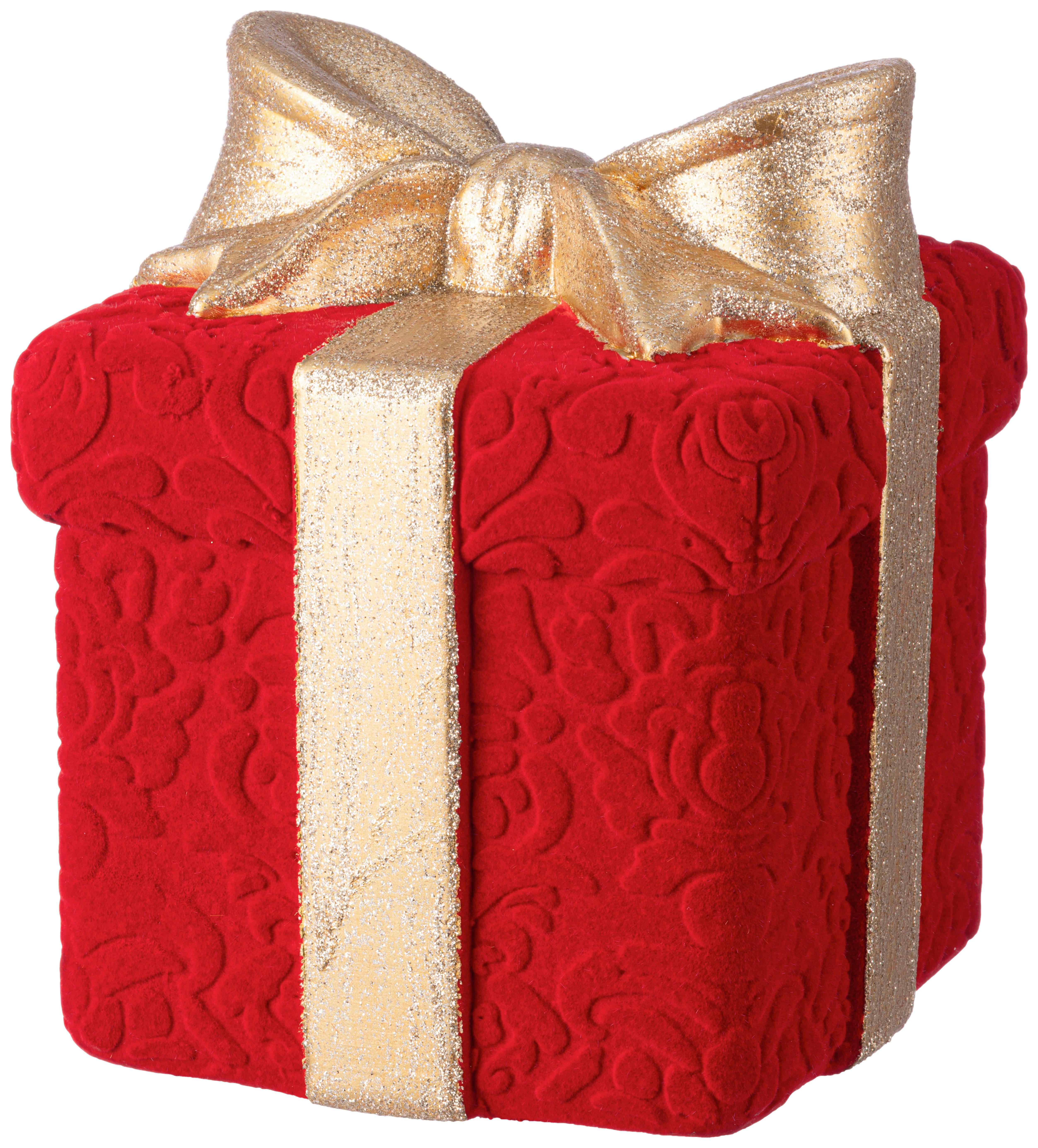 DEKOGESCHENKBOX Tiziana - Rot/Goldfarben, KONVENTIONELL, Stein (16,5/17/20,5cm) - Luca Bessoni