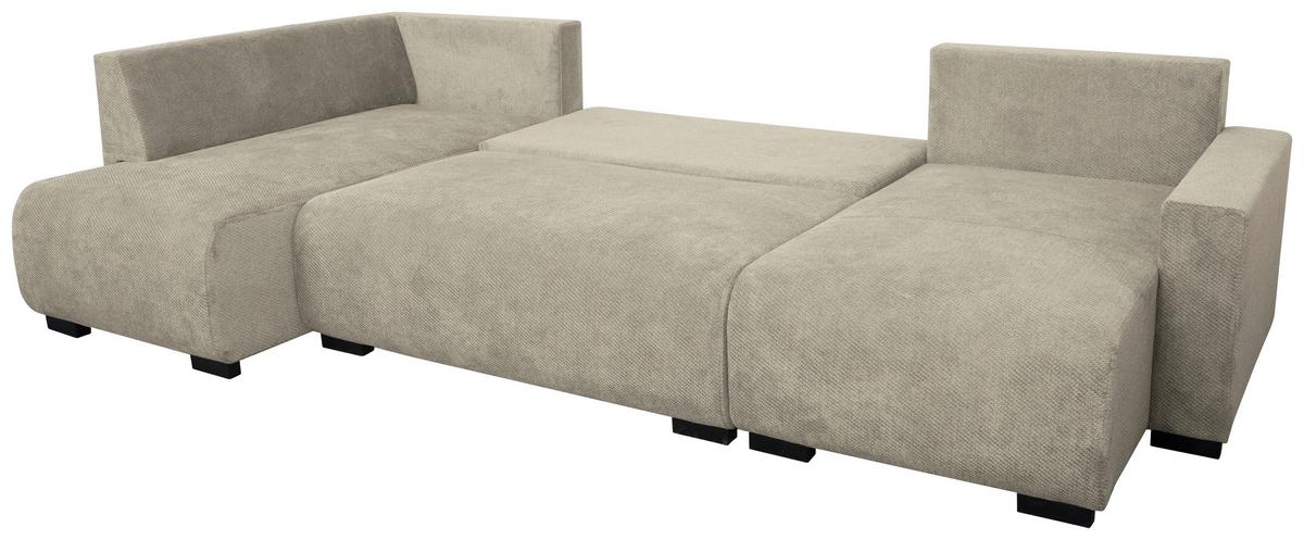Wohnlandschaft Veronice Taupe B: 313 cm - Taupe/Blau, Trend, Textil (171/313/141cm)