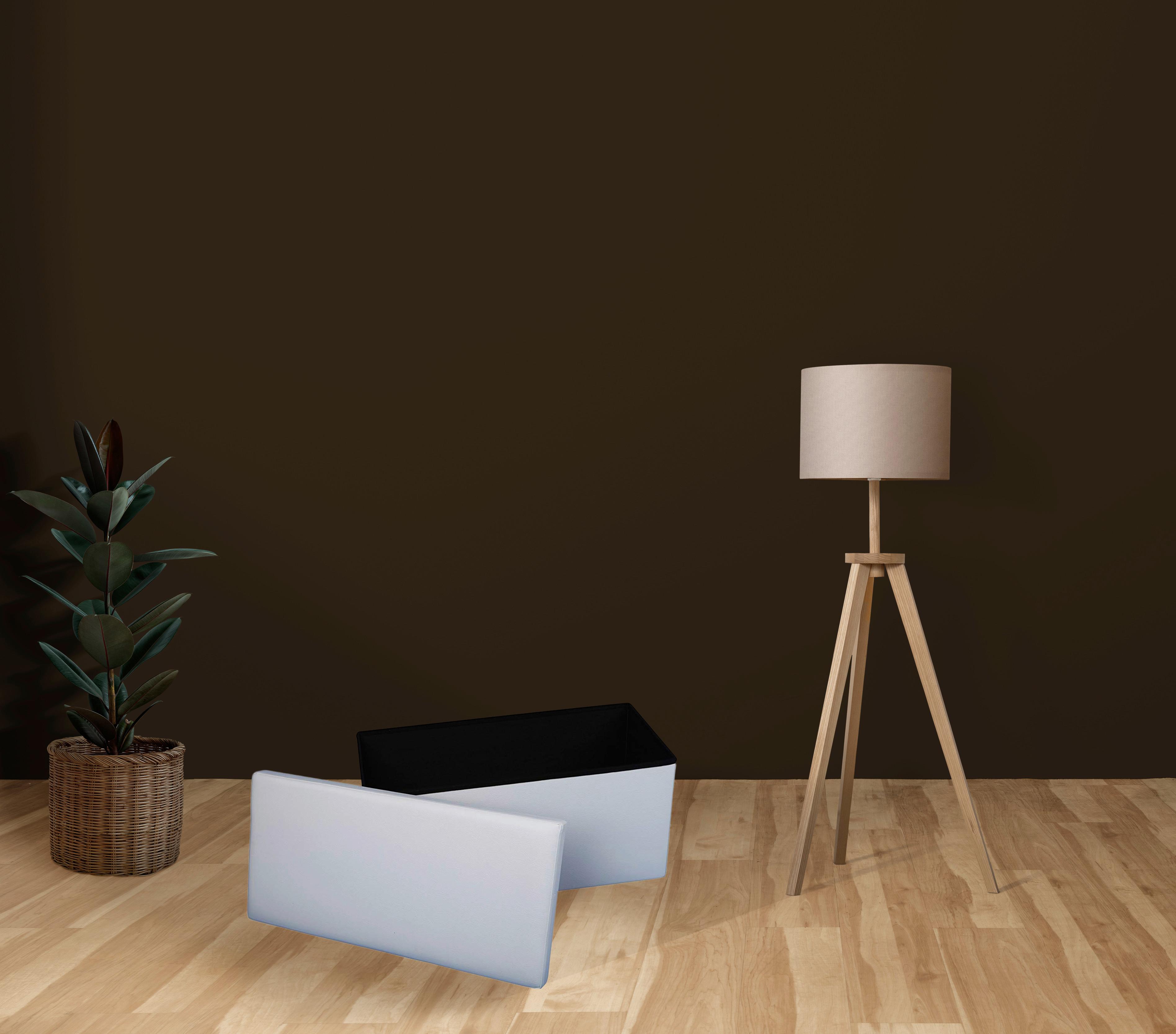 Sitztruhe Seatbox Weiß L: 76 Cm Lederlook, Mit Stauraum - Weiß, Basics, Kunststoff (76/38/38cm) - Echtwerk