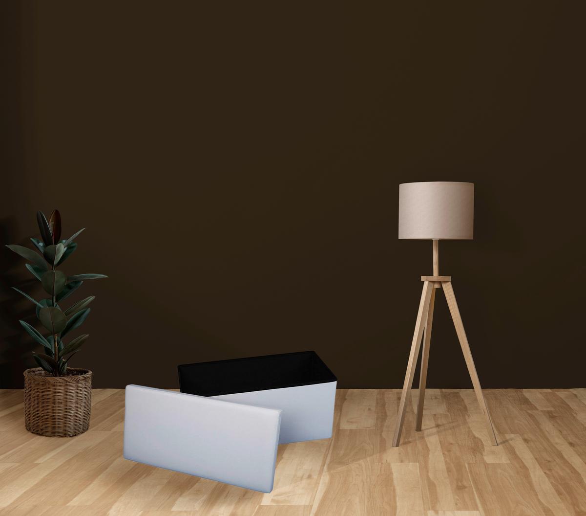 Sitztruhe Seatbox Weiß L: 76 Cm Lederlook, Mit Stauraum - Weiß, Basics, Kunststoff (76/38/38cm) - Echtwerk