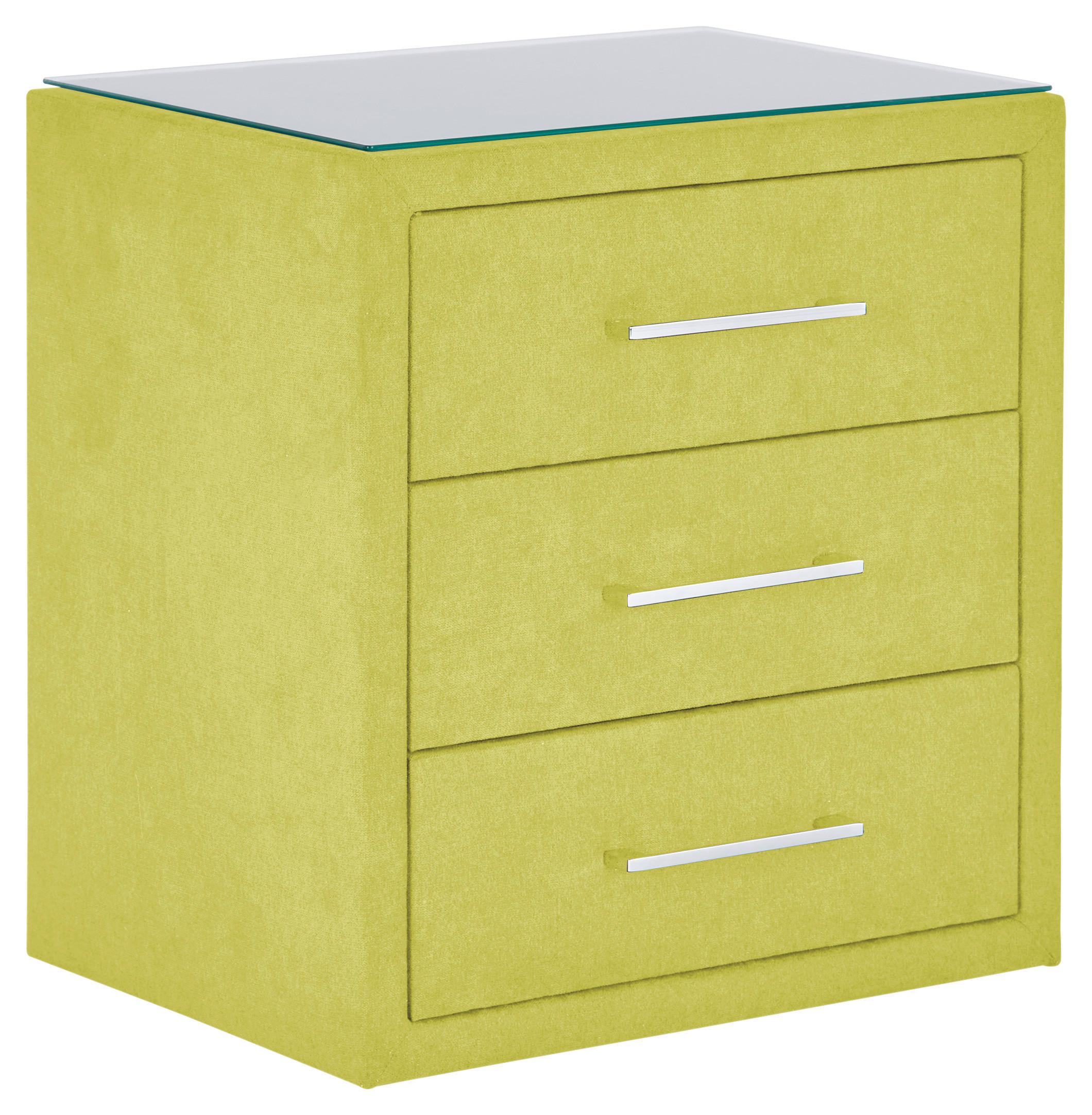 Nachtkästchen Grün H: 60 cm Kleopatra - Grün, KONVENTIONELL, Holzwerkstoff/Kunststoff (56/60/41cm) - Ondega