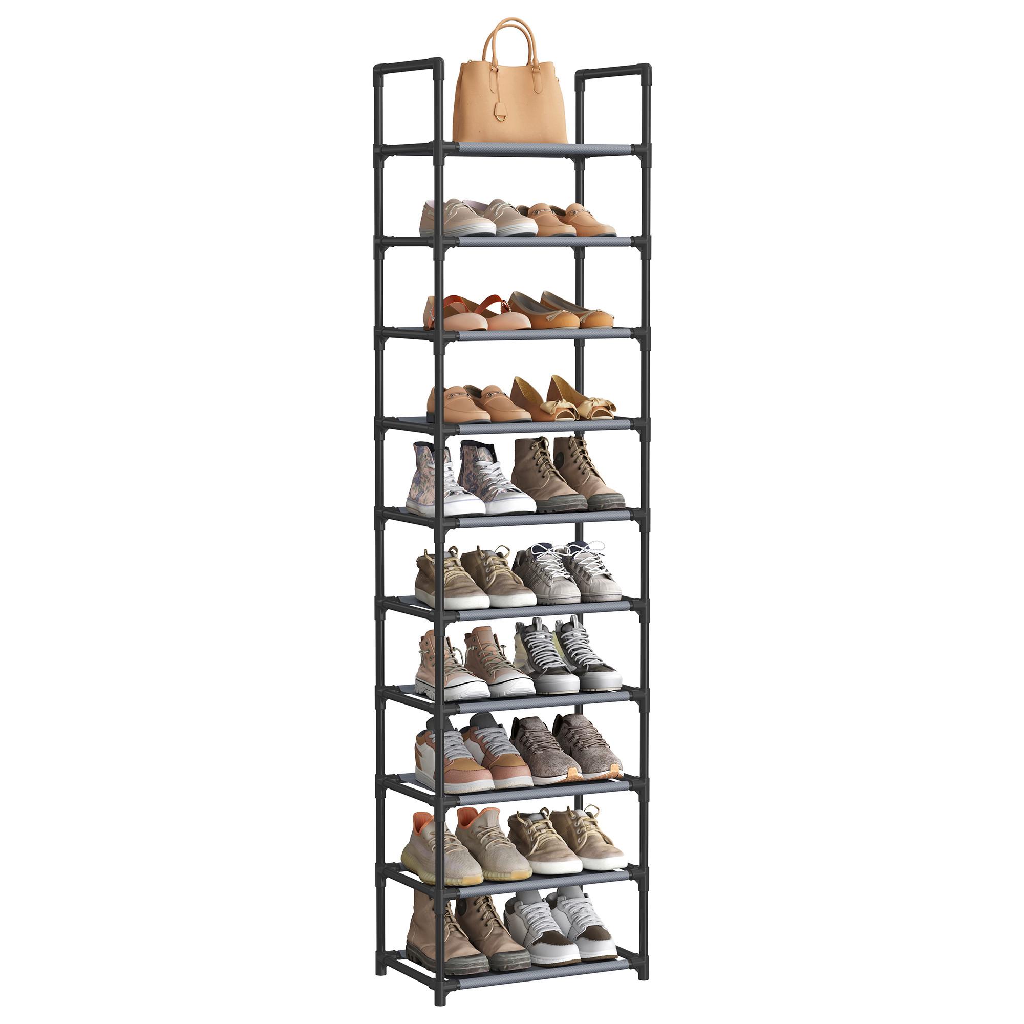 SCHUHREGAL Grau B: 45cm - Grau, Basics, Kunststoff/Textil (45/173/28cm)