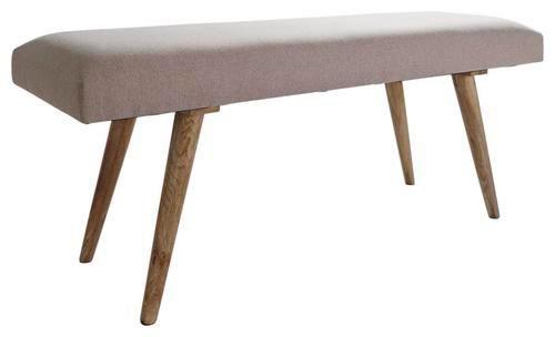 Garderobenbank Salim B: 117 cm Gepolstert Beige/Mangoholz - Beige/Braun, Natur, Holz/Textil (117/51/38cm) - MID.YOU