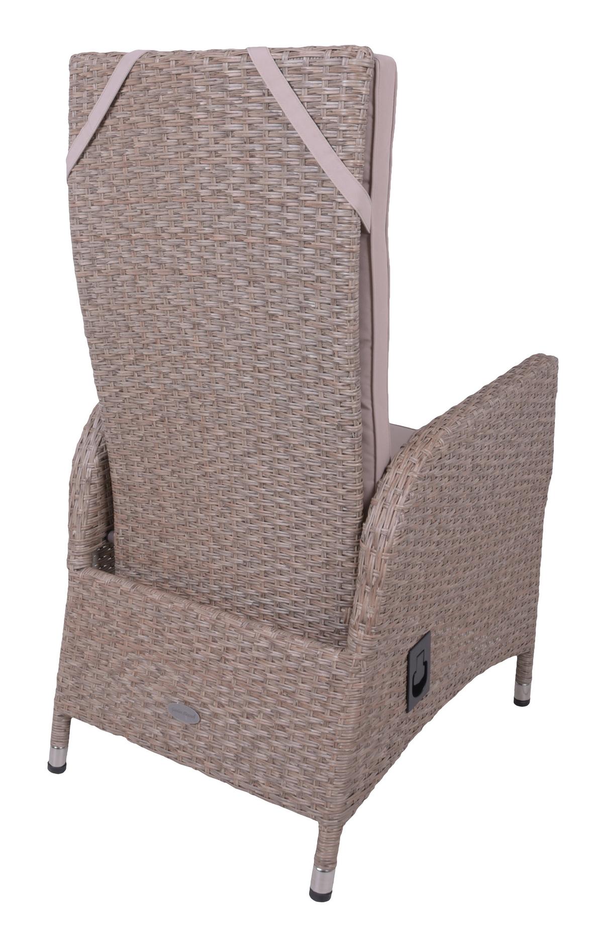 Gartenstuhl-Set Uv-Beständig Braga, Kunststoffgeflecht - Creme/Braun, Basics, Kunststoff/Textil (68/109/60cm) - Gardenson