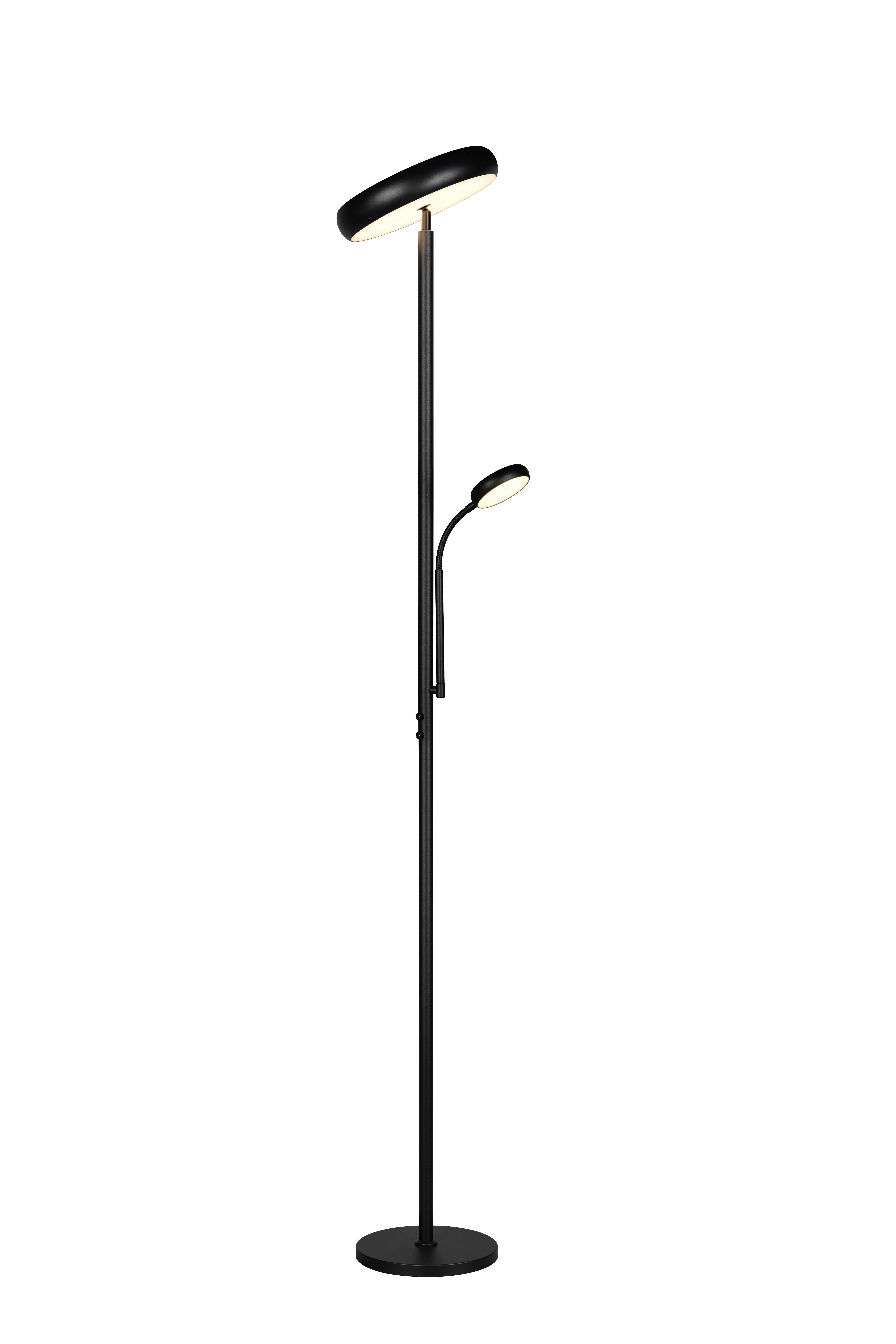 LED-Stehleuchte Palermo Schwarz D: 28 cm - Schwarz, KONVENTIONELL, Metall (28/183cm)