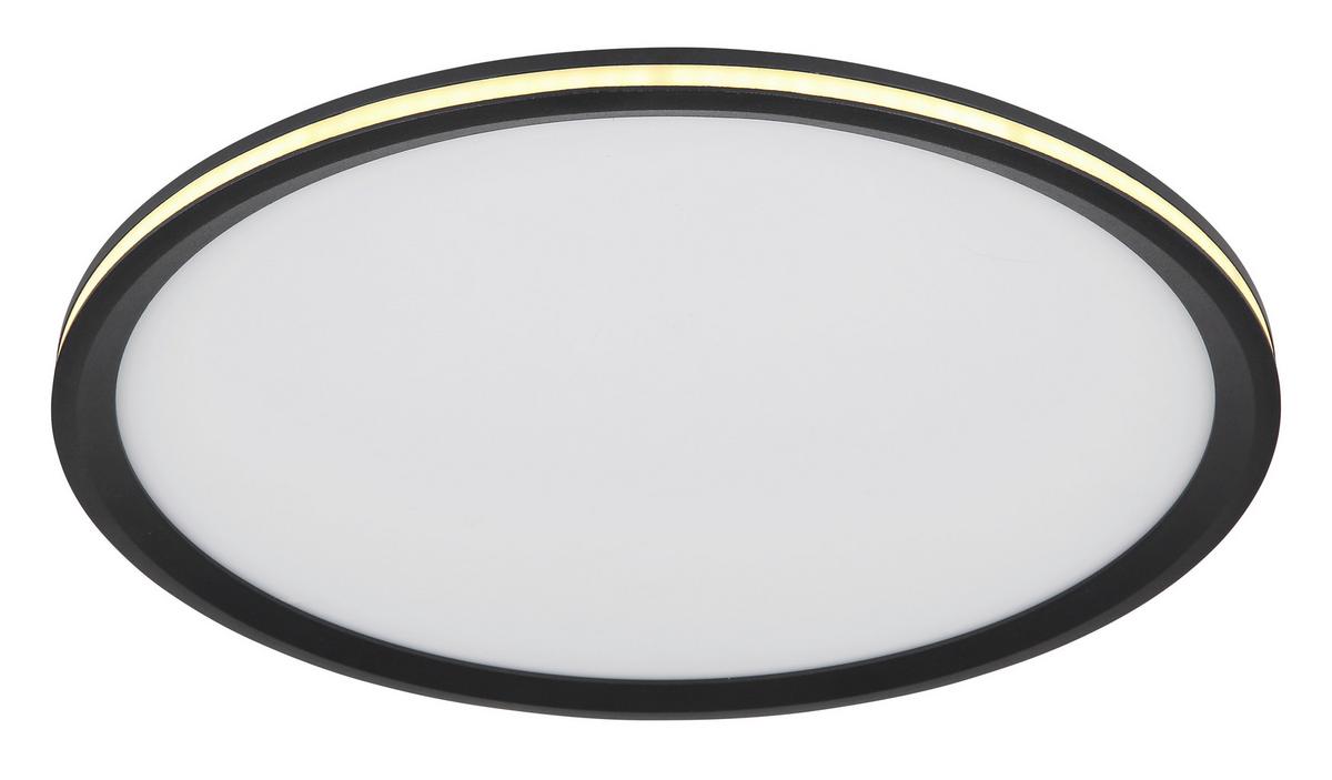 Led-deckenleuchte 41588d1 - Opal/Schwarz, Design, Kunststoff/Metall (40/5cm) - Globo