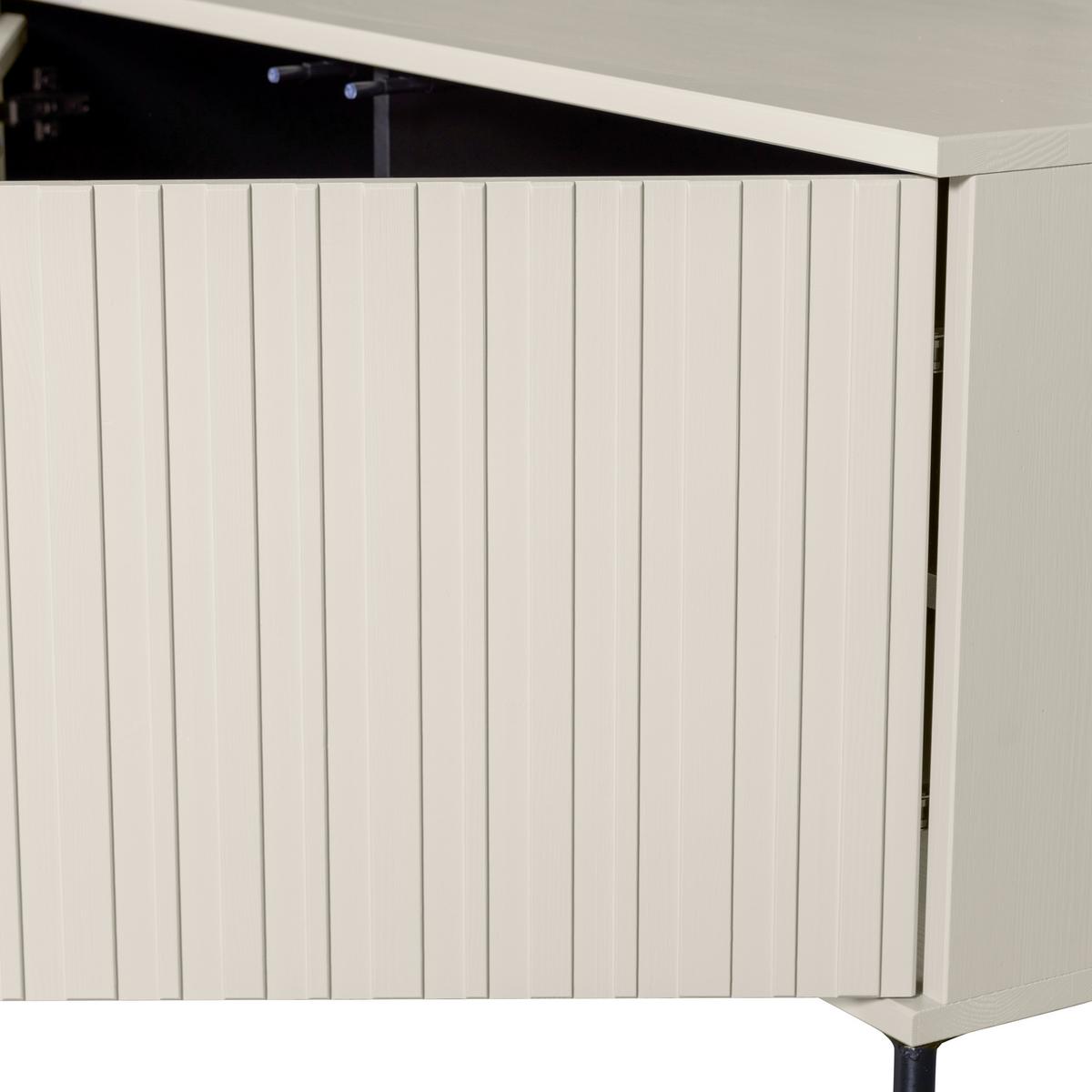 LOWBOARD Gravure Grau B: 100cm - Schwarz/Grau, Design, Holz (100/56/44cm) - Livetastic