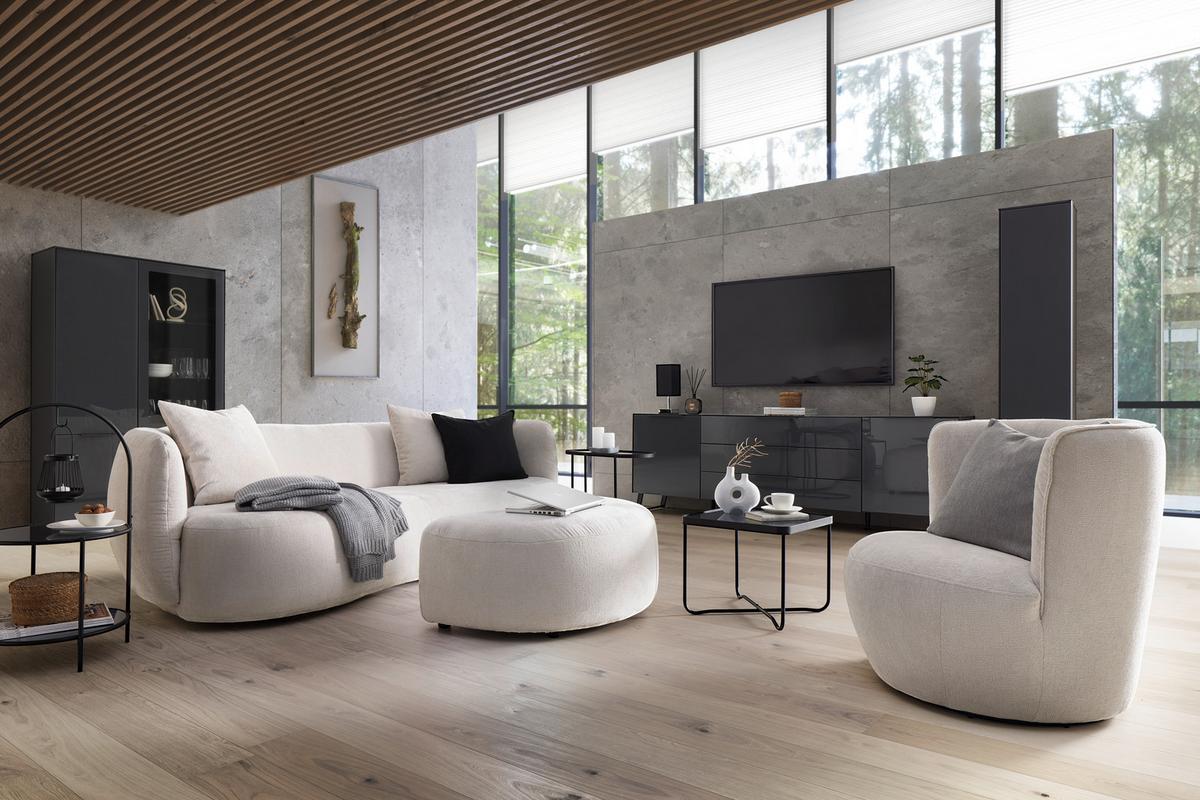 VITRÍNA MAX BOX - barvy chromu/antracitová, Moderní, kov/kompozitní dřevo (109/179/42cm) - Premium Living