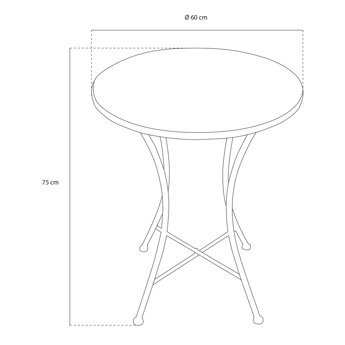 Gartenset Amelie Wood Style - Schwarz/Braun, Basics, Keramik/Metall (60/75cm) - Ambia Garden