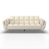 Rozkládací pohovka CORA, krémová, max. 360 kg - krémová/přírodní barvy, Moderní, dřevo/textil (214/92/81cm) - Bessagi Home