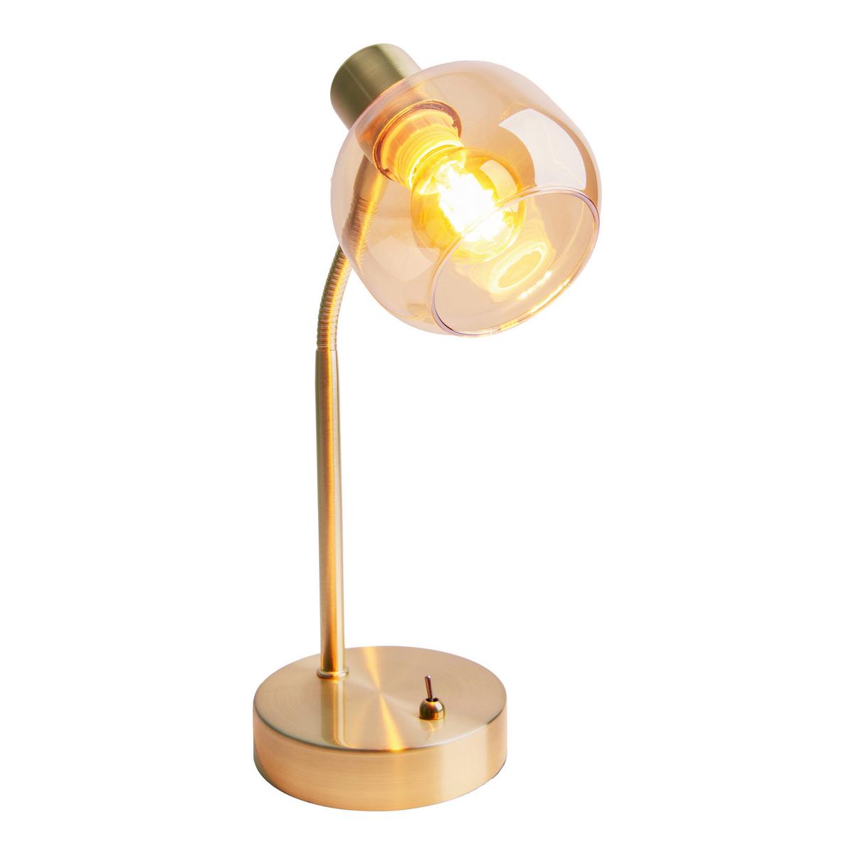 Tischleuchte Libby - Messingfarben, Design, Glas/Metall (39cm) - Näve