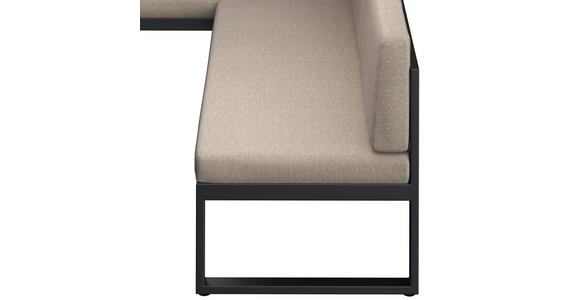 Loungegarnitur 5-Tlg Genf Metall/Textil/Glas mit Kissen - Hellgrau/Grau, MODERN, Glas/Textil (213/136cm) - Beldano