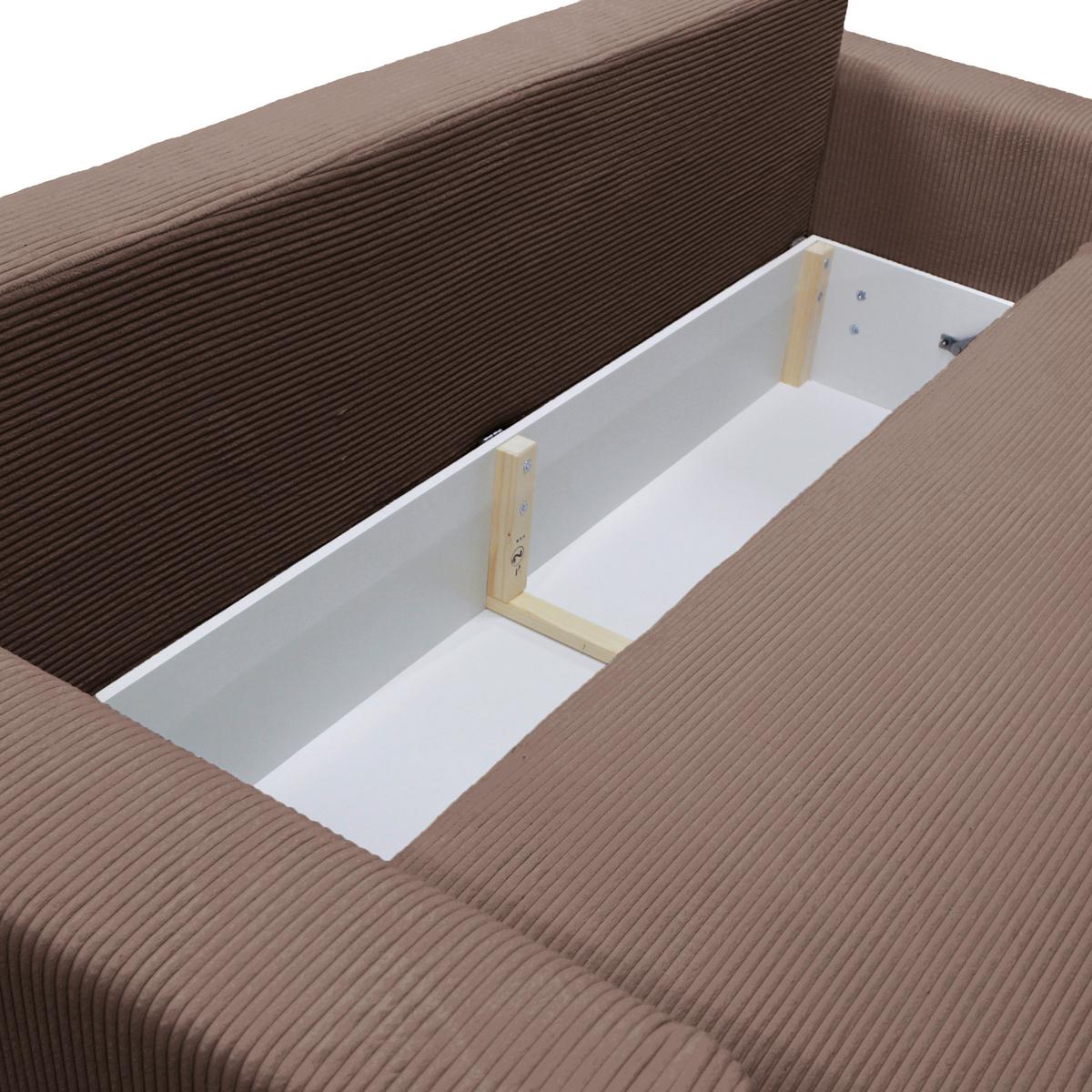 Schlafsofa Ralf Braun B: 232cm - Silberfarben/Braun, Design, Textil (232/88/105cm) - MID.YOU