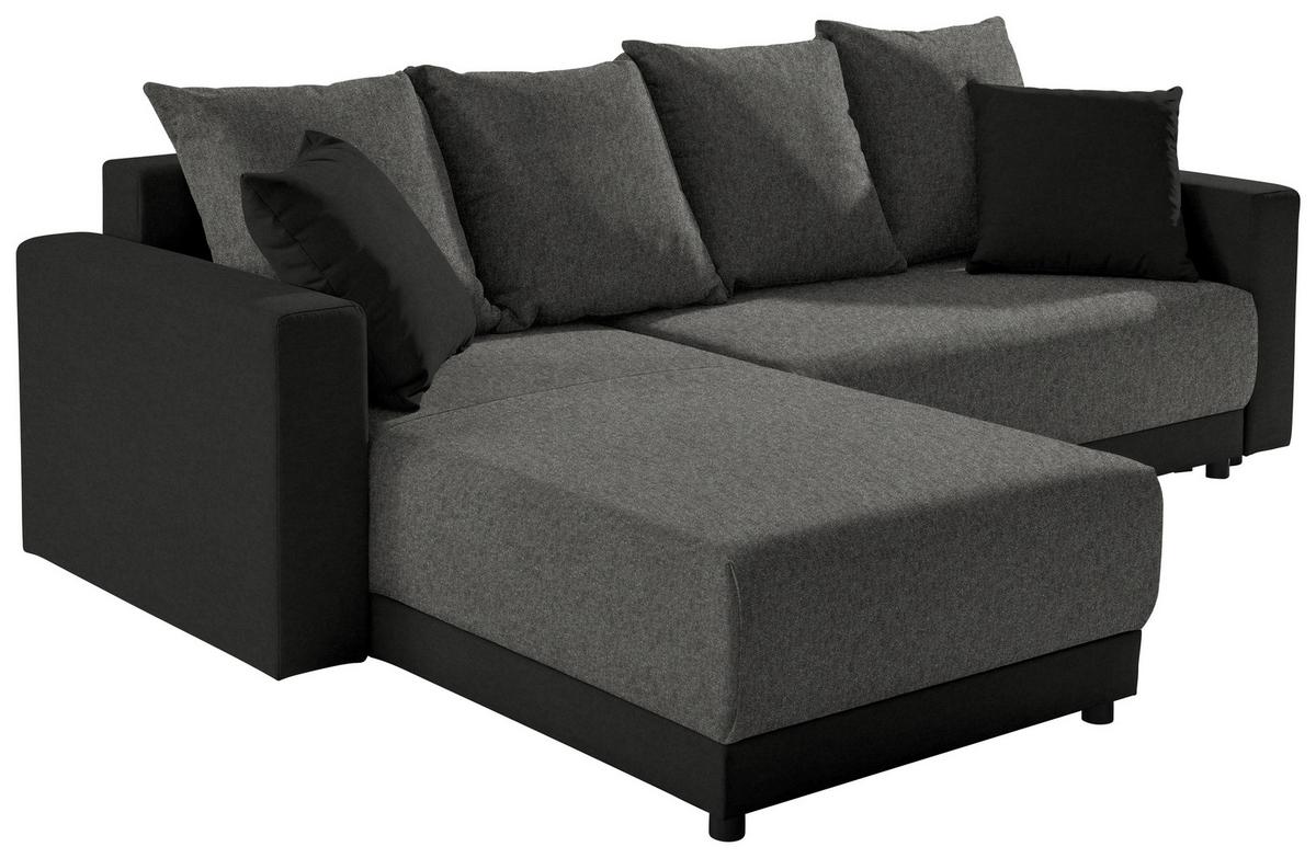 Ecksofa Mit Schlaffunktion Time Grau 178x248 Cm - Dunkelgrau/Schwarz, Design, Textil (178/248cm) - MID.YOU