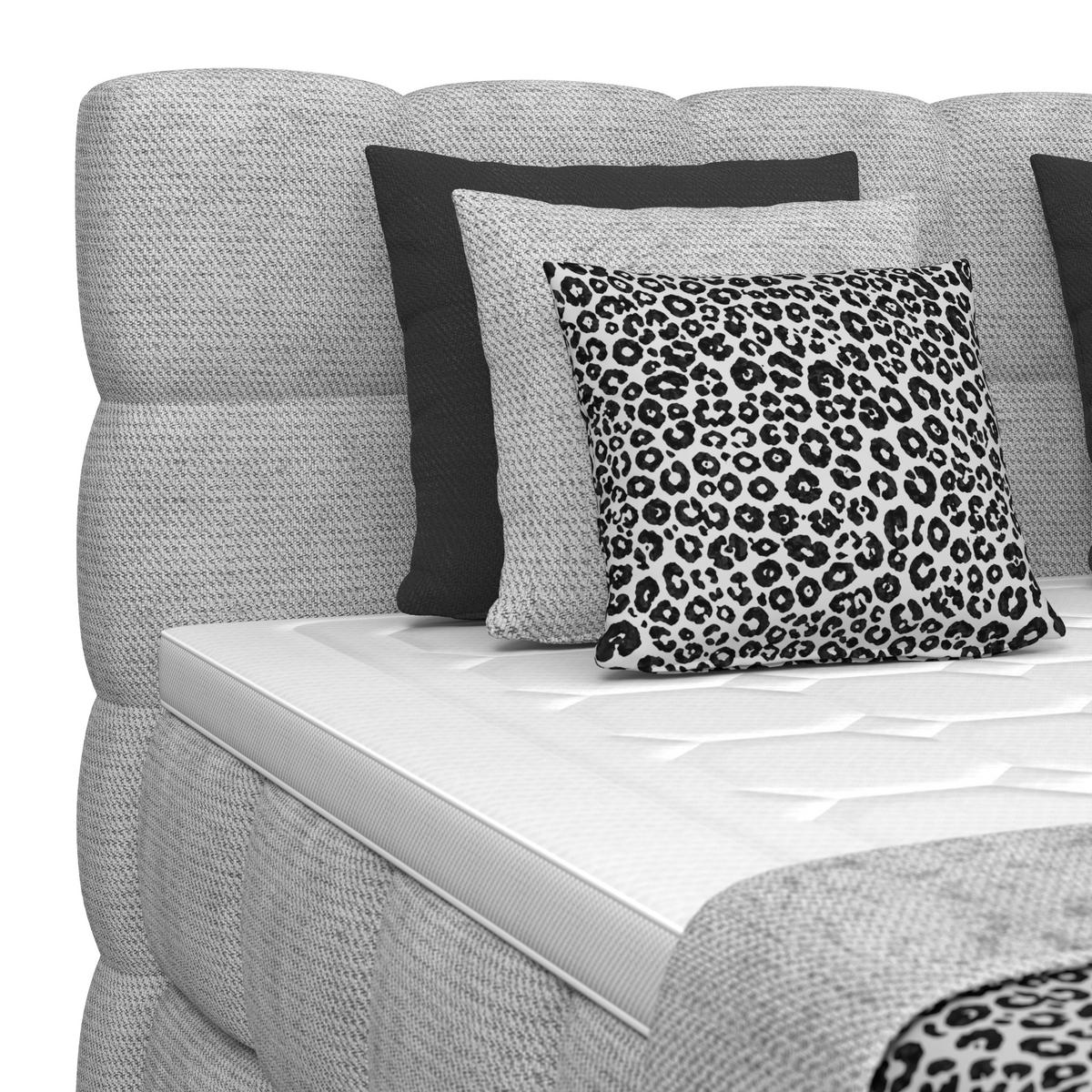 Boxspringbett Brisbane inkl. Bettkasten 200x200 - Hellgrau/Schwarz, Trend, Holz/Holzwerkstoff (200/200cm) - Sembella