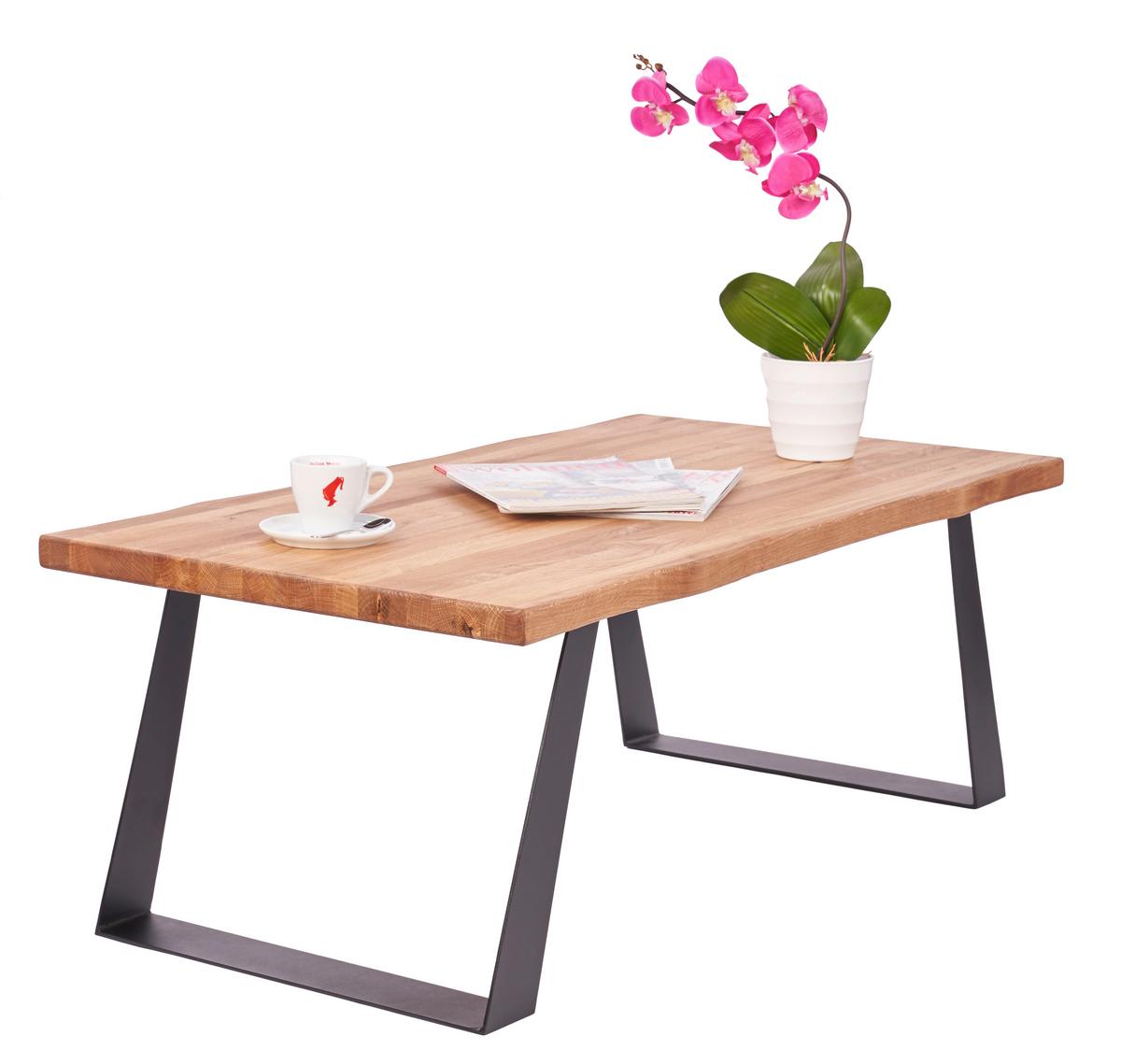 Couchtisch Jonas Schwarz/Eichefarben L: 110cm - Eichefarben/Schwarz, Natur, Holz/Metall (110/44/60cm)