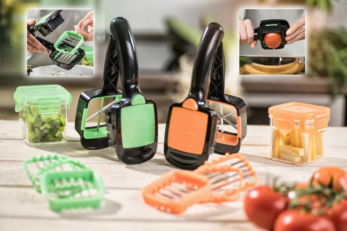 Küchenhelfer-Set Nicer Dicer Quick 7 -Teilig. - Schwarz/Grün, Basics, Kunststoff/Metall - Genius