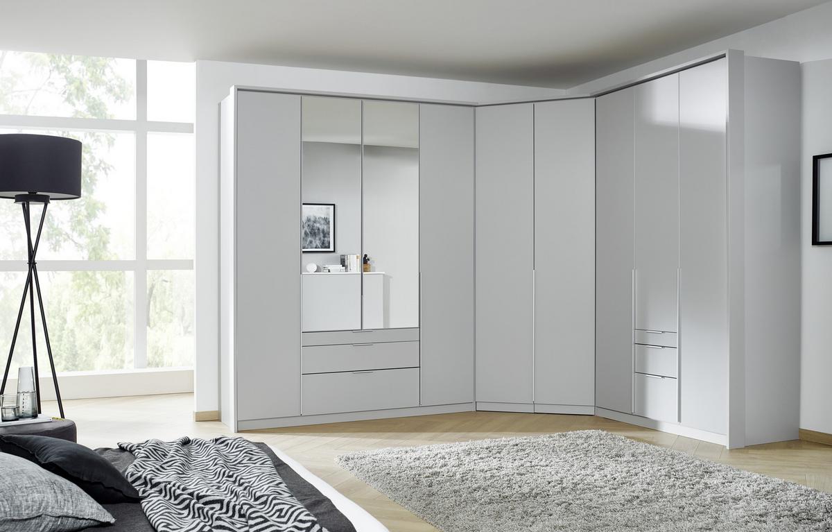 Drehtürenschrank mit Laden 47 cm Alabama, Seidengrau - Hellgrau, MODERN, Holzwerkstoff (47/229/54cm)