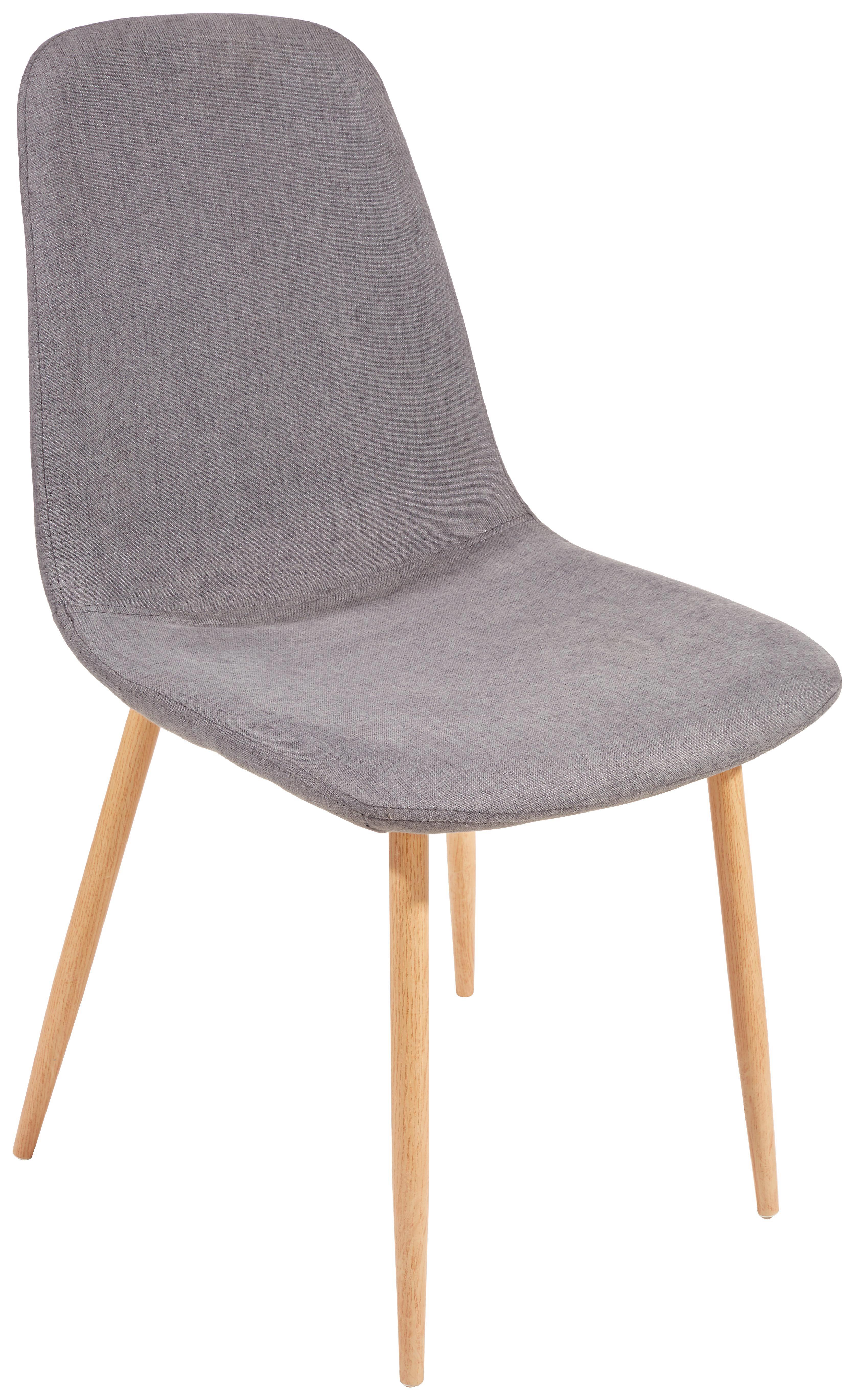 Grauer Stuhl mit 4 Beinen ohne Armlehne