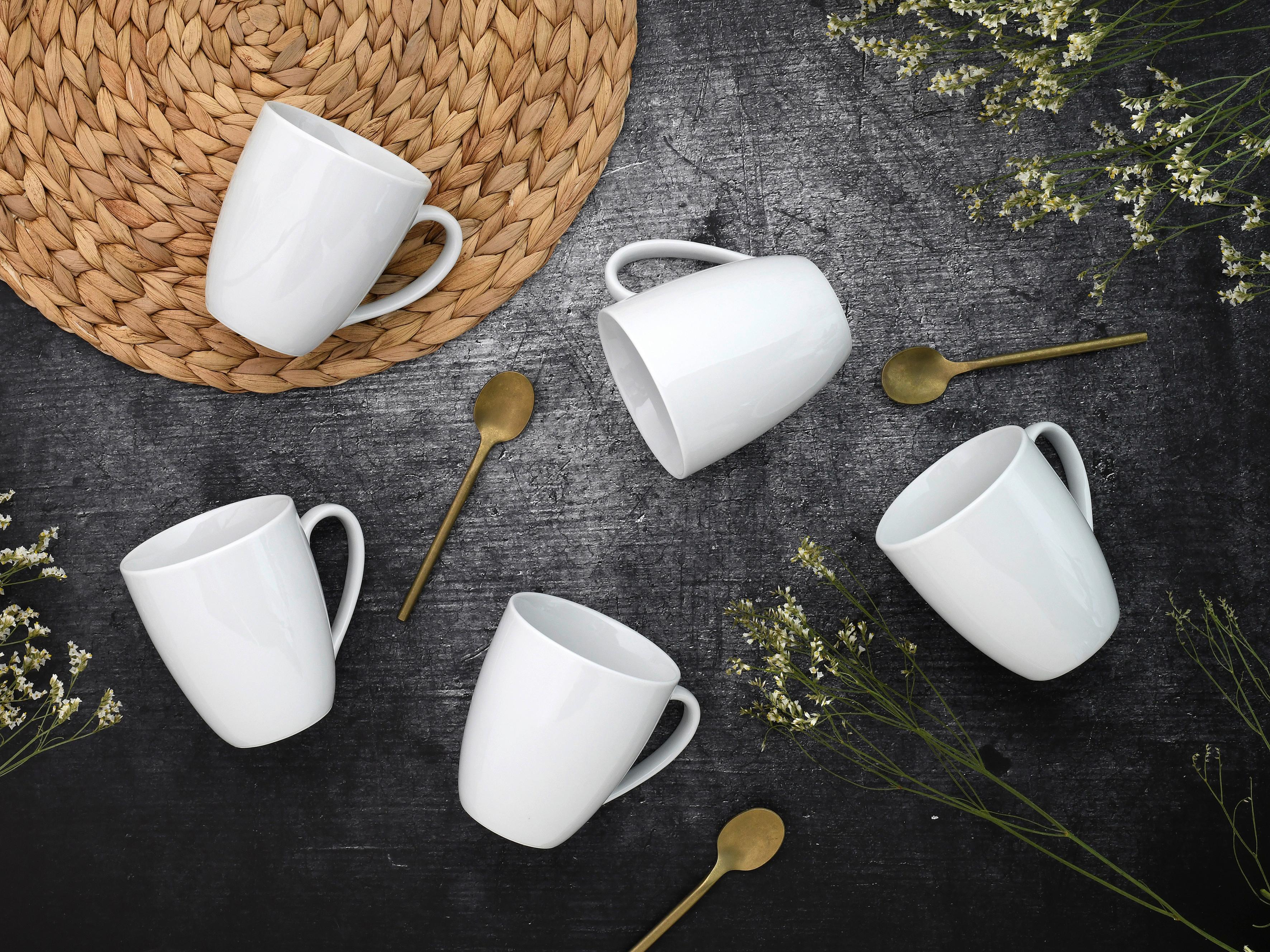 Kaffeebecherset Luna 6--Teilig., Weiß - Weiß, Basics, Keramik - Creatable