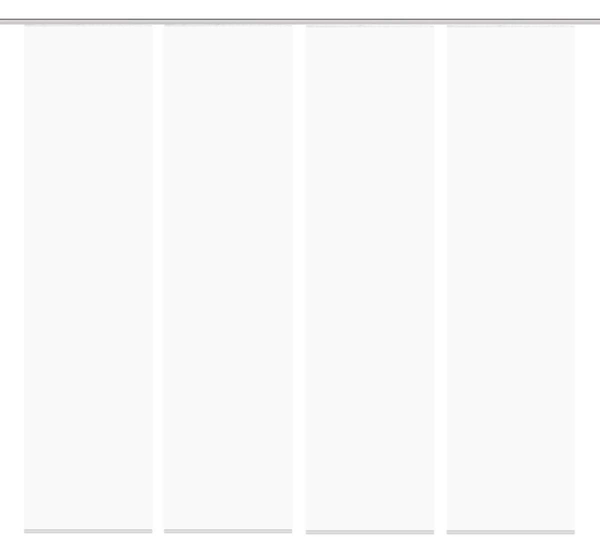 Flächenvorhang 4-tlg. Rom B: 60 Cm, Weiß Halbtransparent - Weiß, MODERN, Textil (60/245cm)