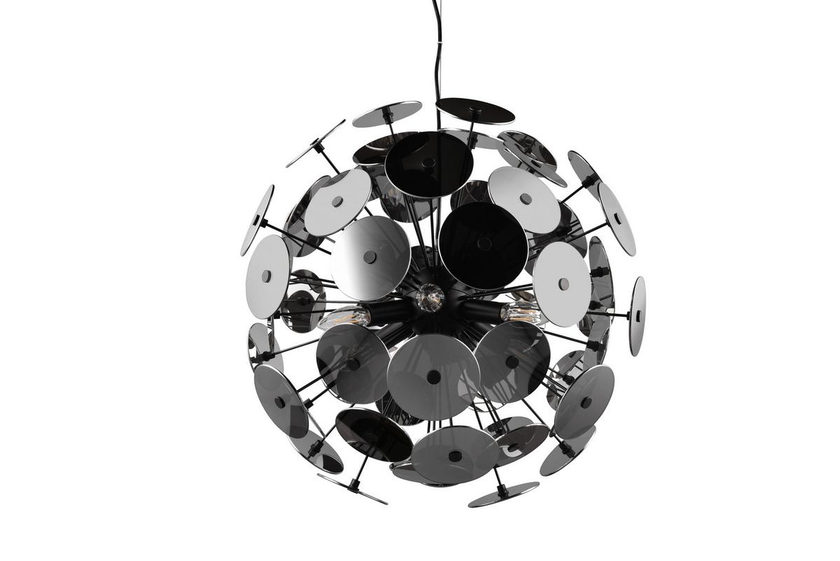 Pendelleuchte 309900657  Discalgo - Chromfarben/Schwarz, Design, Glas/Metall (54/150cm) - Trio Leuchten