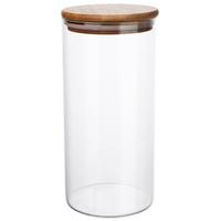 Vorratsglas aus Glas Cristin ca. 1 L, mit Bambusdeckel - Klar/Ecru, Basics, Glas/Holz (10/17cm) - James Wood
