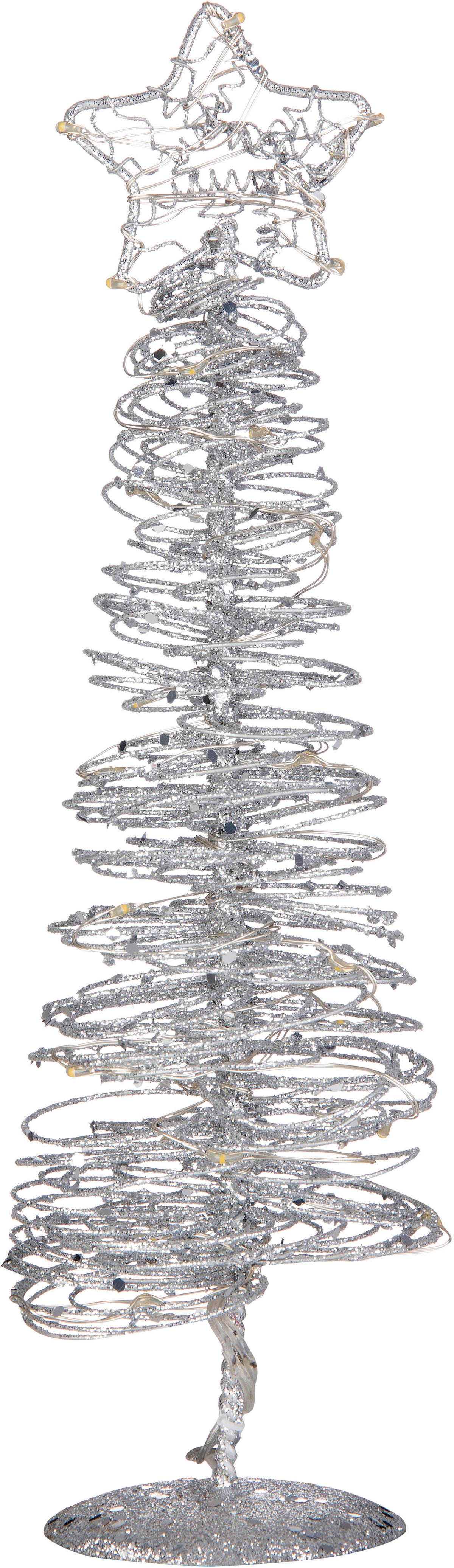 LED-Dekoleuchte Noelle Weihnachtsbaum Warmweiß - Silberfarben, ROMANTIK / LANDHAUS, Metall (8/25cm) - James Wood