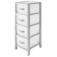 Allzweckwagen Futura Slim Mit 4 Fächer Kunststoff B:38cm - Hellgrau, Basics, Kunststoff (29,5/38/76cm)