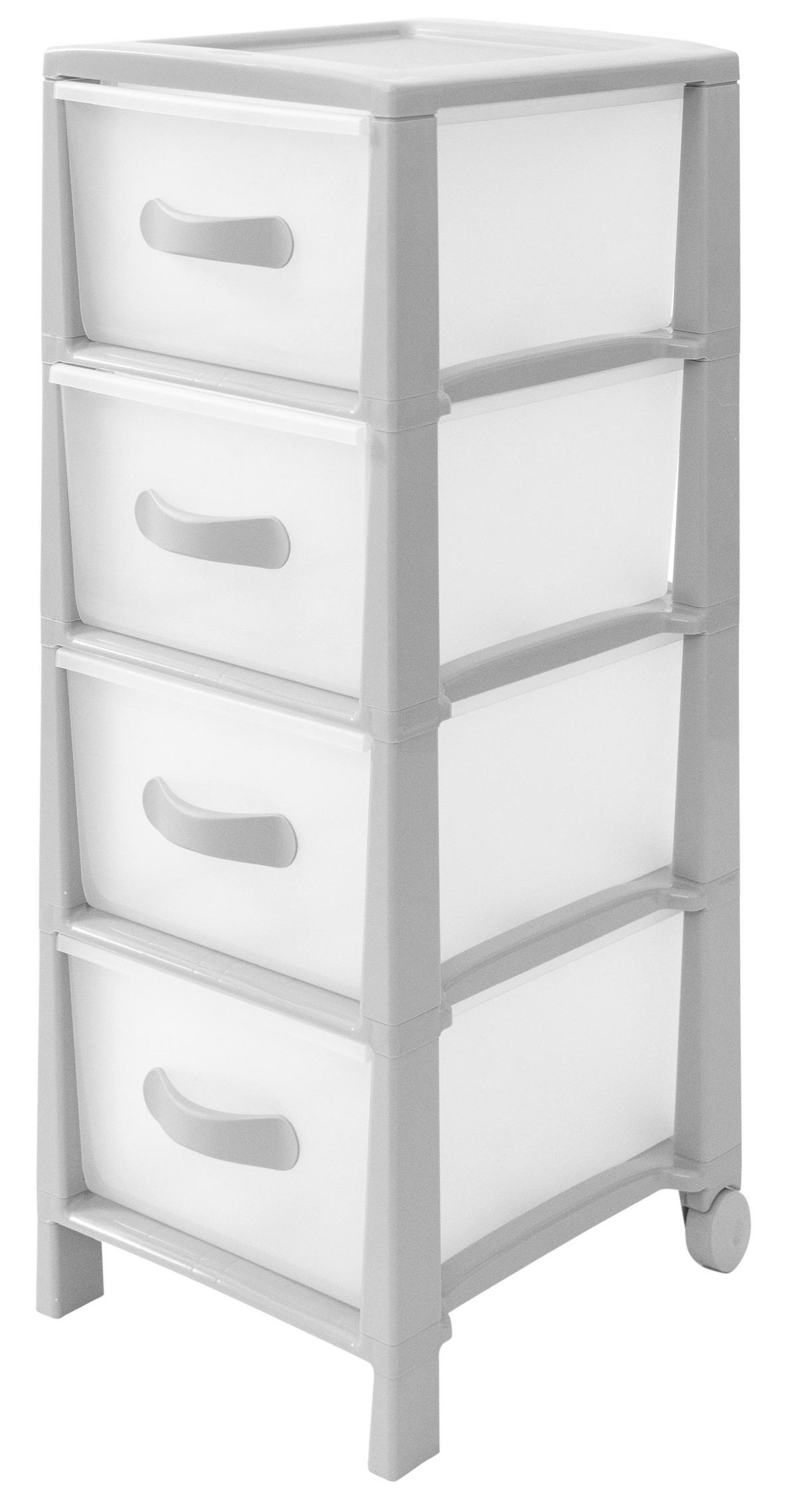 Allzweckwagen Futura Slim Mit 4 Fächer Kunststoff B:38cm - Hellgrau, Basics, Kunststoff (29,5/38/76cm)