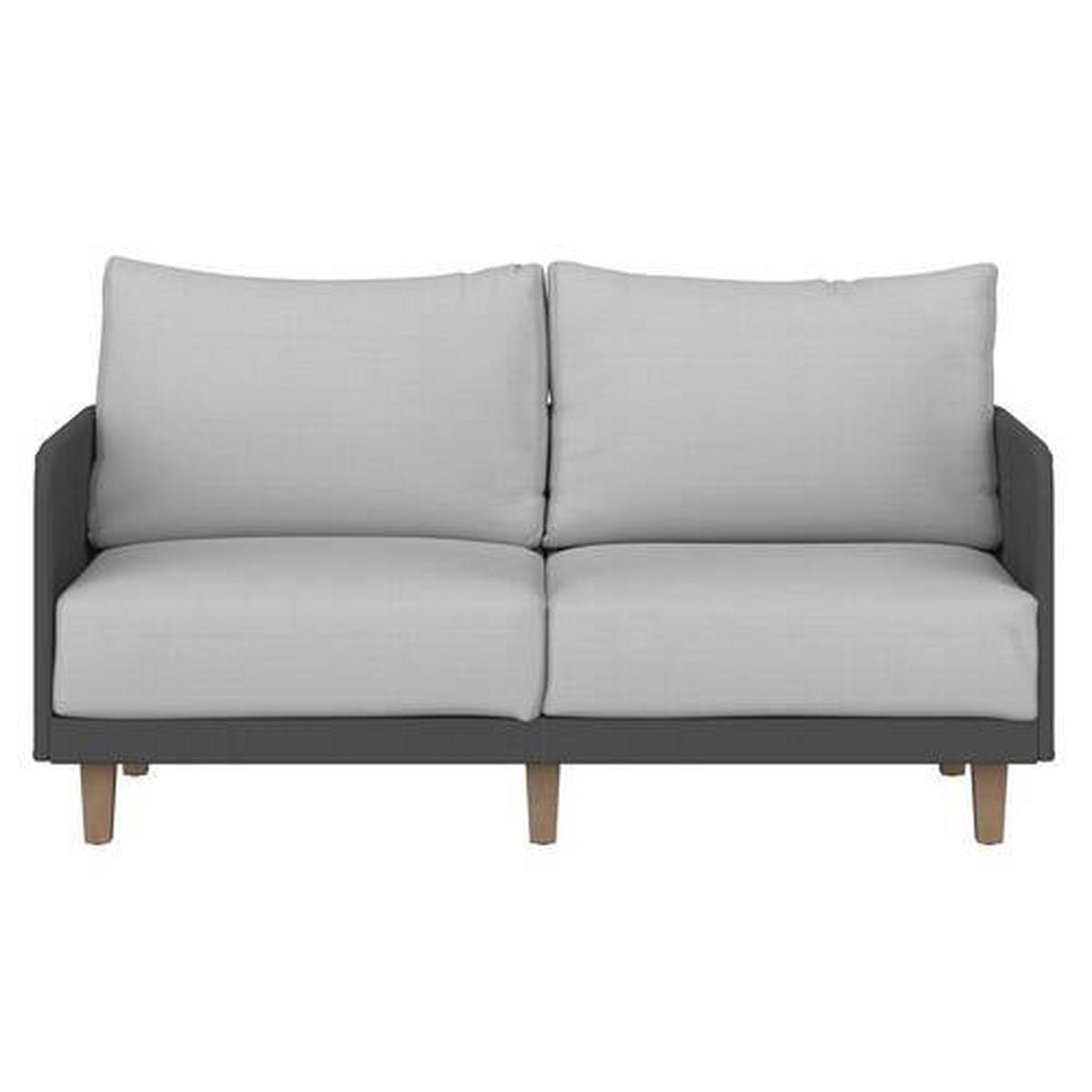 Záhradná sedacia súprava MALIA - farba akácie/svetlosivá, Modern, kov/drevo (146/60/72cm) - Bessagi Garden