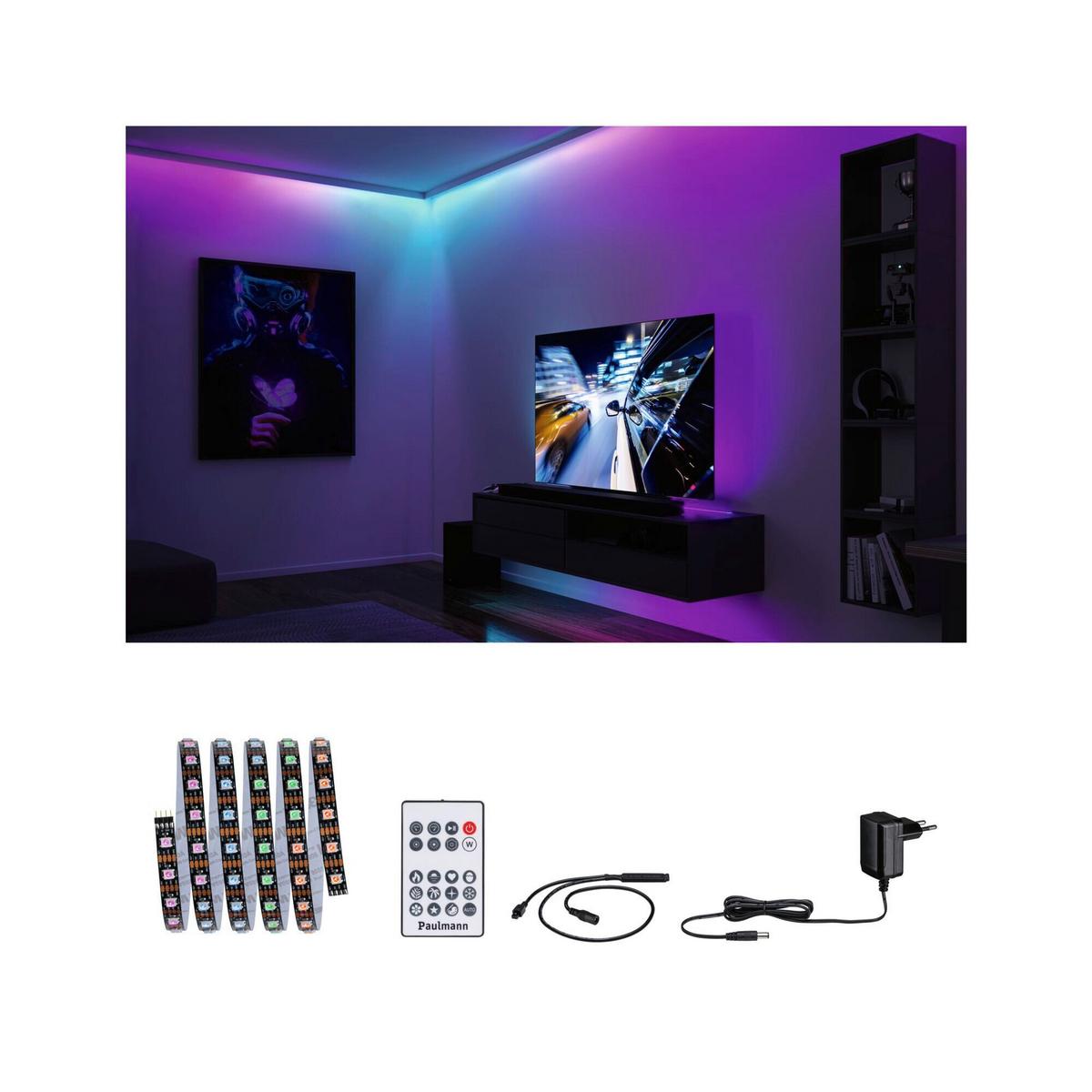 LED-Streifen Rgb L: 1,5 m - Schwarz, Basics, Metall (150,0/1,0/0,2cm) - Paulmann
