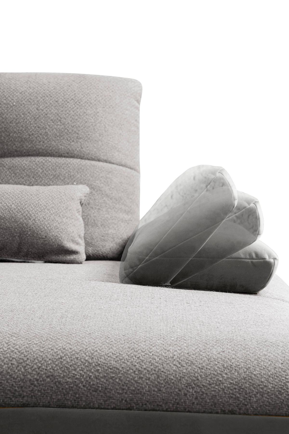 Wohnlandschaft Dover Xc - Silberfarben/Hellgrau, MODERN, Holzwerkstoff/Textil (301/191cm)