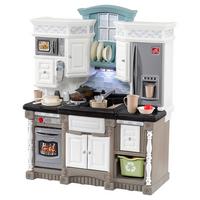 Spielküche Lebenstraum Kunststoff Ab 2 Jahren + Sound - Braun/Weiß, Basics, Kunststoff (90,2/113,6/39,4cm) - Ambia Garden