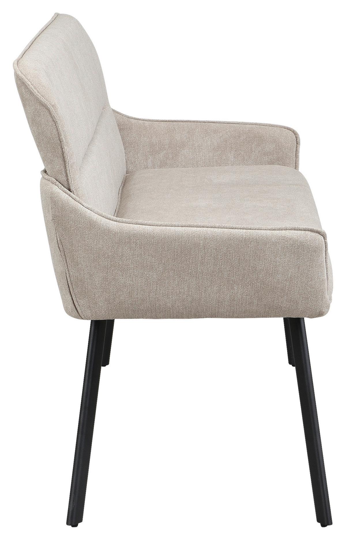Sitzbank Rico - Taupe/Schwarz, MODERN, Textil/Metall (140/90/62cm) - MID.YOU